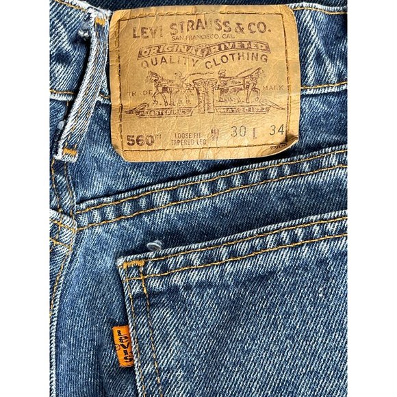 Vintage Levi's 560 Loose Fit 30 x 34 Tapered Orange Tab USA Made Mom Jeans EUC - Picture 2 of 12